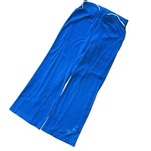 Columbia royal blue fleece pants size S or 8 snowflake embroidery on one lag